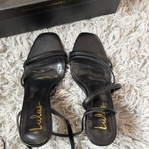 Lulu's Elegant Black Strappy Heels